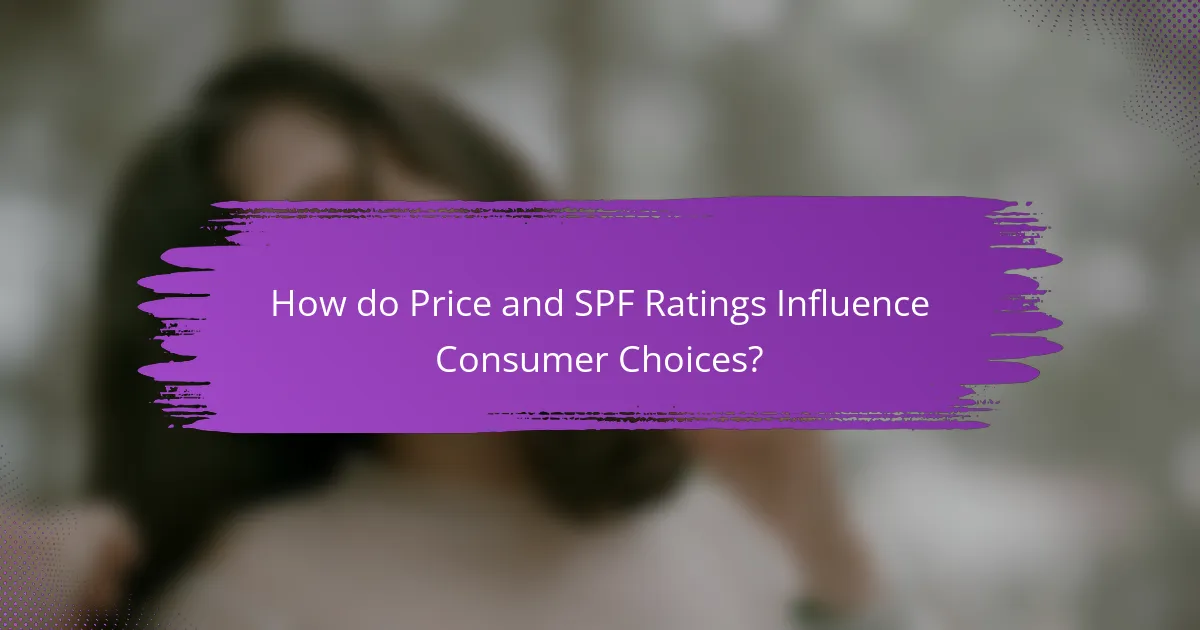 How do Price and SPF Ratings Influence Consumer Choices?
