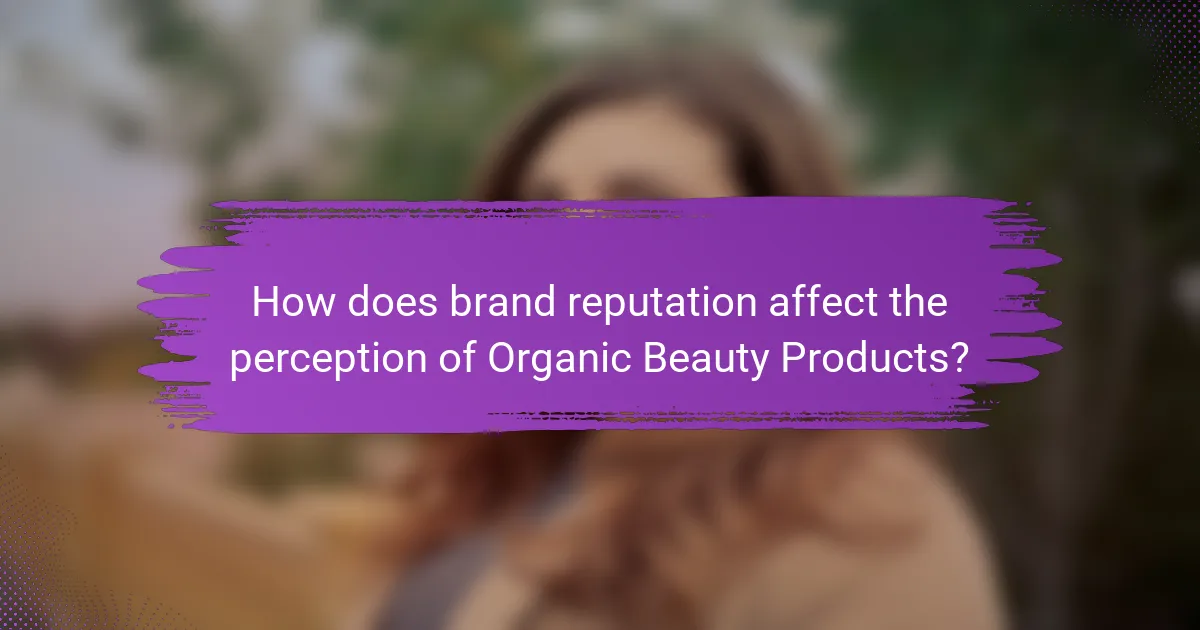 How does brand reputation affect the perception of Organic Beauty Products?