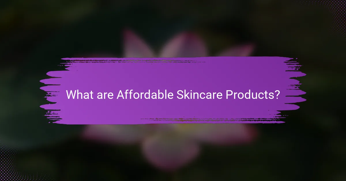 What are Affordable Skincare Products?