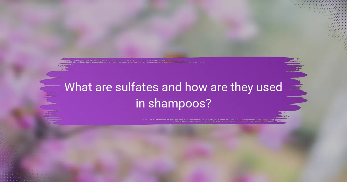 What are sulfates and how are they used in shampoos?