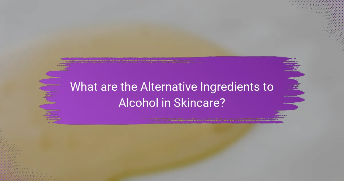 What are the Alternative Ingredients to Alcohol in Skincare?