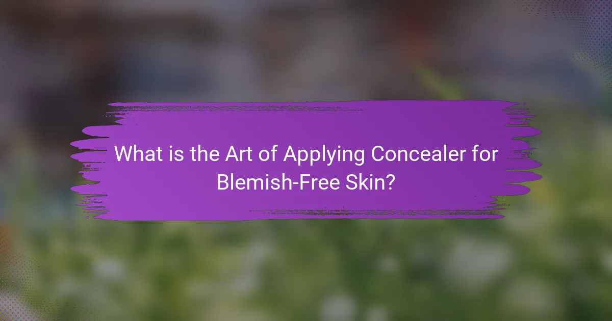 What is the Art of Applying Concealer for Blemish-Free Skin?