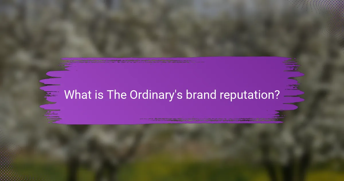 What is The Ordinary's brand reputation?