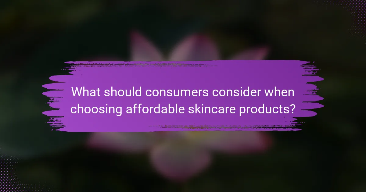 What should consumers consider when choosing affordable skincare products?